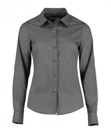 Kustom Kit Ladies Long Sleeve Tailored Poplin Shirt