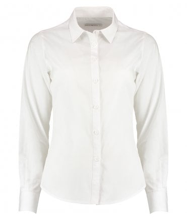 Kustom Kit Ladies Long Sleeve Tailored Poplin Shirt
