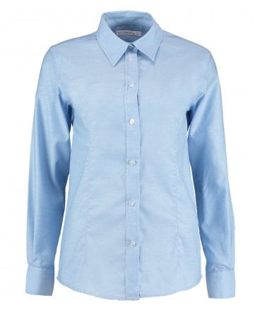 Kustom Kit Ladies Long Sleeve Tailored Workwear Oxford Shirt