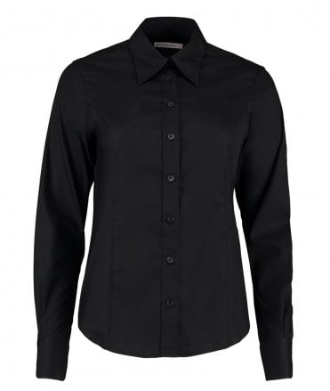 Kustom Kit Ladies Premium Long Sleeve Tailored Oxford Shirt