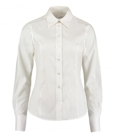 Kustom Kit Ladies Premium Long Sleeve Tailored Oxford Shirt