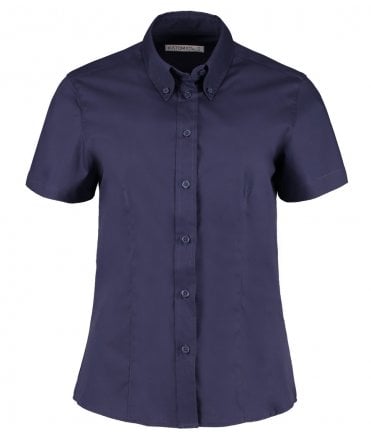 Kustom Kit Ladies Premium Short Sleeve Tailored Oxford Shirt