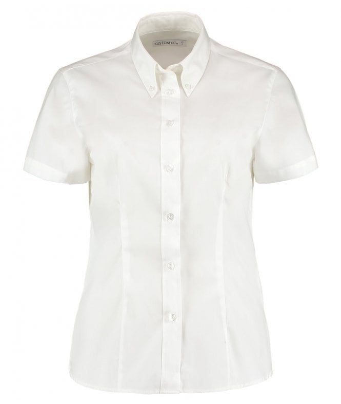 Kustom Kit  Ladies Premium Short Sleeve Tailored Oxford Shirt
