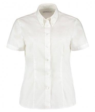 Kustom Kit Ladies Premium Short Sleeve Tailored Oxford Shirt