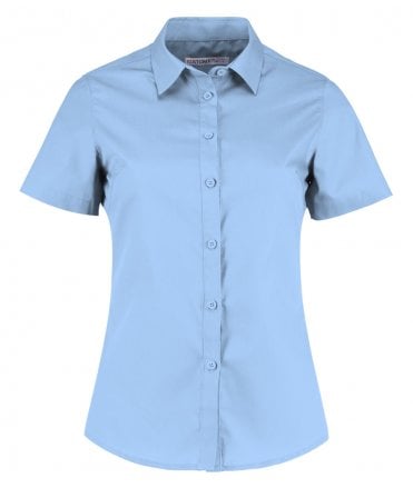 Kustom Kit Ladies Short Sleeve Tailored Poplin Shirt