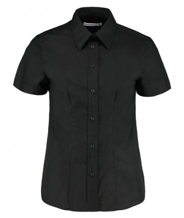 Kustom Kit Ladies Short Sleeve Tailored Workwear Oxford Shirt