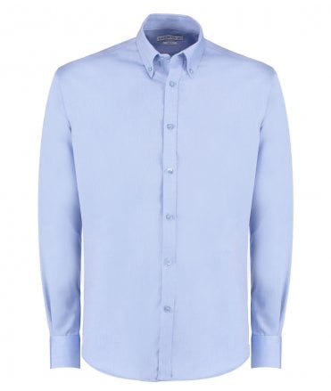 Kustom Kit Long Sleeve Slim Fit Oxford Twill Non-Iron Shirt