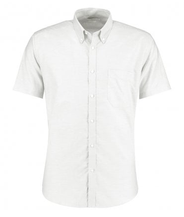 Kustom Kit Short Sleeve Slim Fit Oxford Shirt