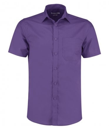 Kustom Kit Short Sleeve Tailored Poplin Shirt