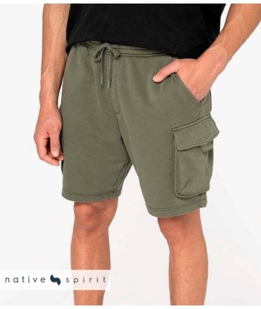 Native Spirit French Terry Washed Effect Cargo Shorts