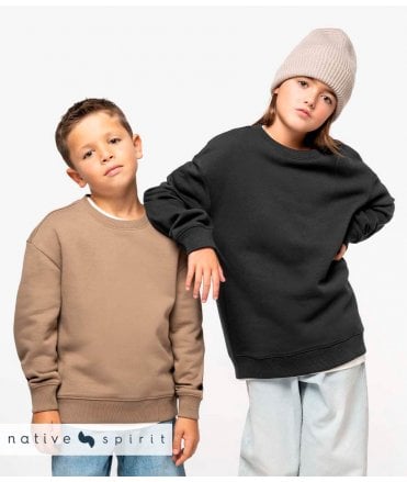 Native Spirit Kids Oversized Round Neck Sweatshirt