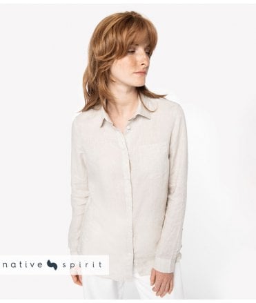 Native Spirit Ladies Long Sleeve Linen Shirt