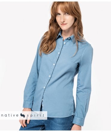 Native Spirit Ladies Washed Long Sleeve Shirt