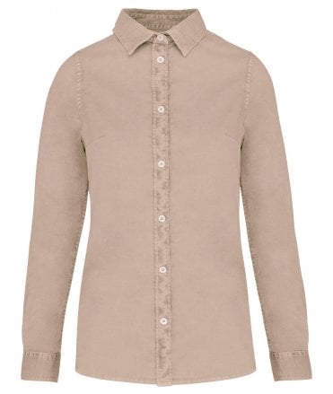 Native Spirit Ladies Washed Long Sleeve Shirt