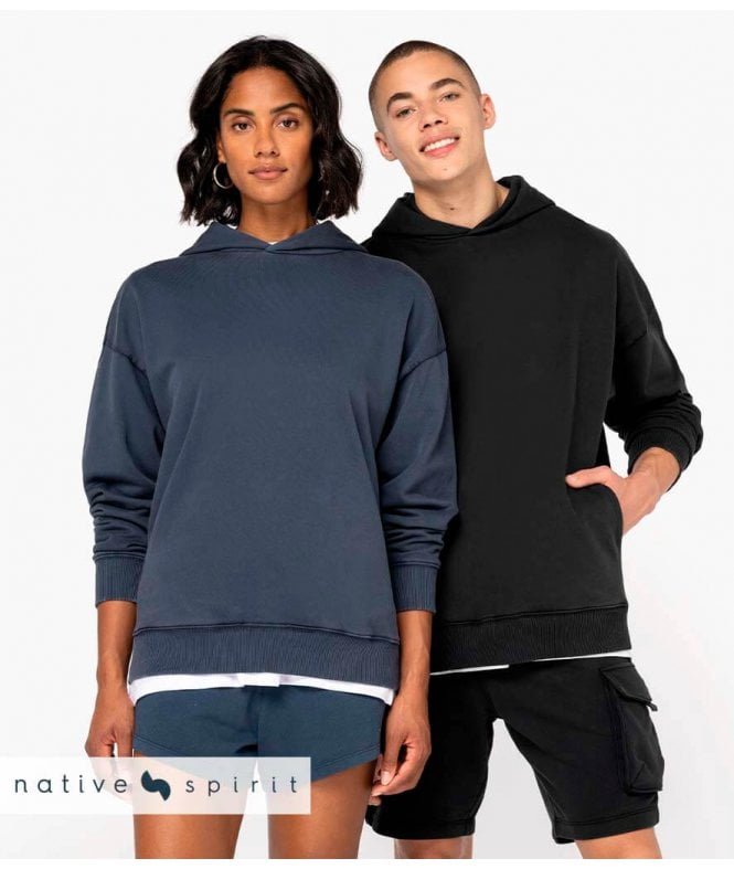 Native Spirit  Unisex Washed Effect Oversized Hooded Sweatshirt