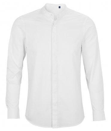 NEOBLU Bart Mao Collar Long Sleeve Poplin Shirt