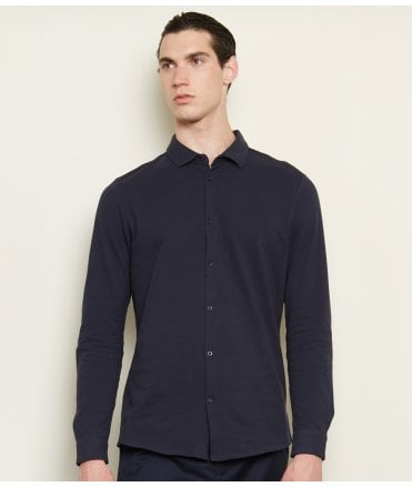 NEOBLU Basile Organic Cotton Long Sleeve Piqué Shirt