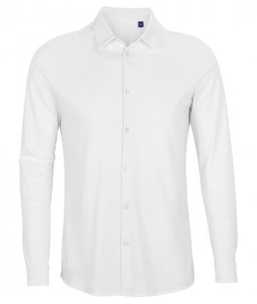 NEOBLU Basile Organic Cotton Long Sleeve Piqué Shirt