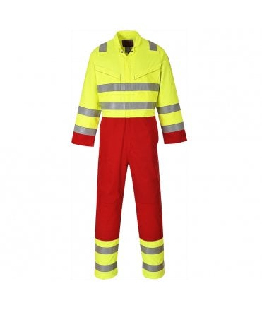 Bizflame Work Hi-Vis Contrast FR Coverall Yellow