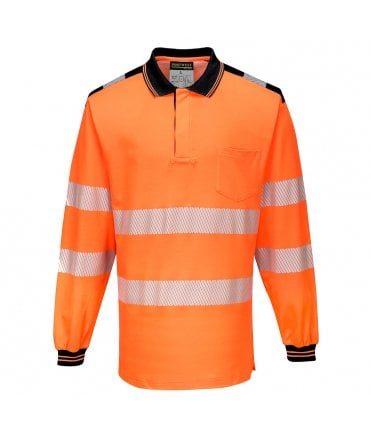 PW3 Hi-Vis Cotton Comfort Polo Shirt Long Sleeved