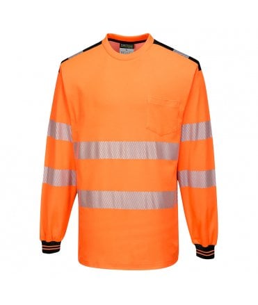 PW3 Hi-Vis Cotton Comfort T-Shirt Long Sleeved