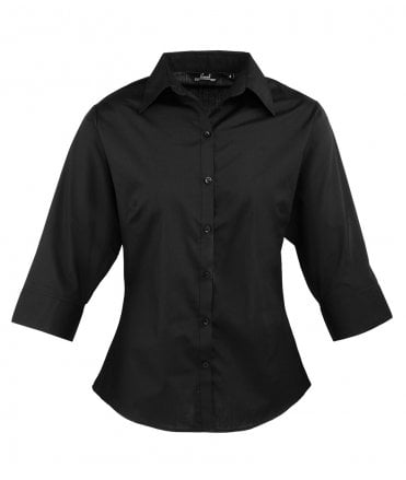 Premier Ladies 3/4 Sleeve Poplin Blouse