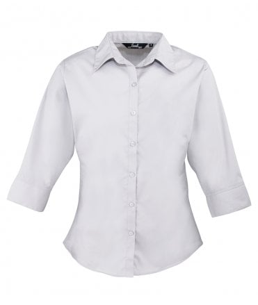 Premier Ladies 3/4 Sleeve Poplin Blouse