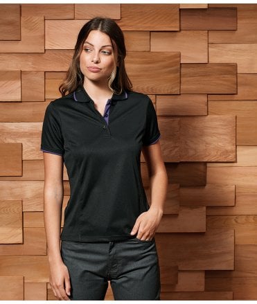 Premier Ladies Contrast Coolchecker Pique Polo Shirt