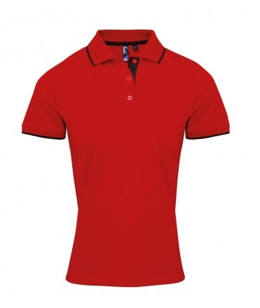 Premier Ladies Contrast Coolchecker Pique Polo Shirt