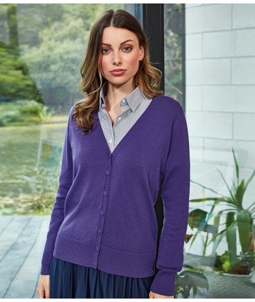 Premier Ladies Cotton Acrylic V Neck Cardigan