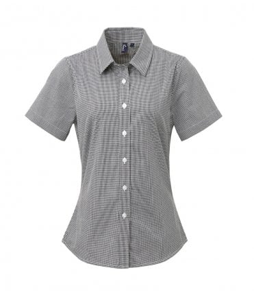 Premier Ladies Gingham Short Sleeve Shirt