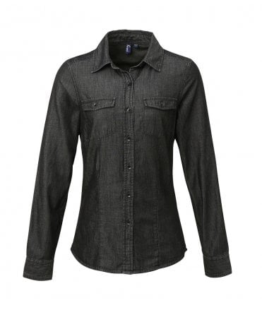 Premier Ladies Jeans Stitch Denim Shirt