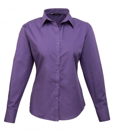 Premier Ladies Long Sleeve Poplin Blouse