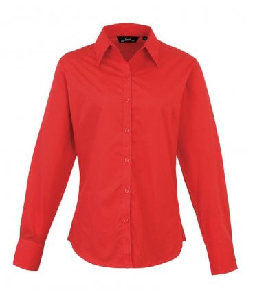 Premier Ladies Long Sleeve Poplin Blouse