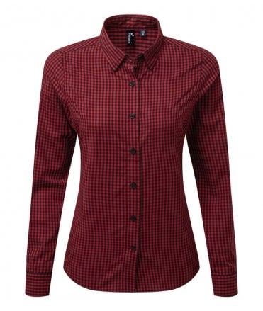 Premier Ladies Maxton Check Long Sleeve Shirt
