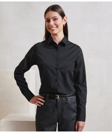 Premier Ladies Recyclight® Long Sleeve Poplin Shirt