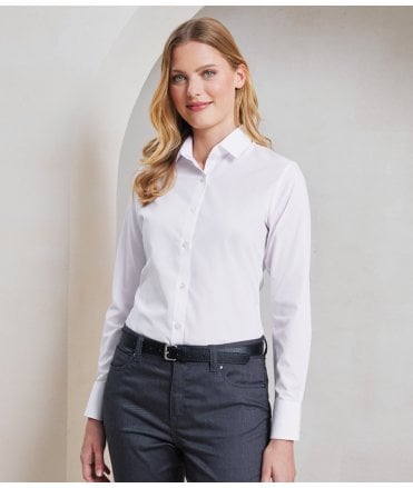 Premier Ladies Recyclight® Long Sleeve Poplin Shirt
