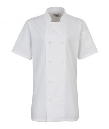 Premier Ladies Short Sleeve Chef's Jacket