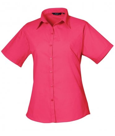 Premier Ladies Short Sleeve Poplin Blouse