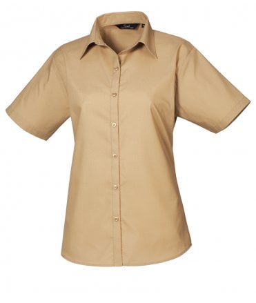 Premier Ladies Short Sleeve Poplin Blouse