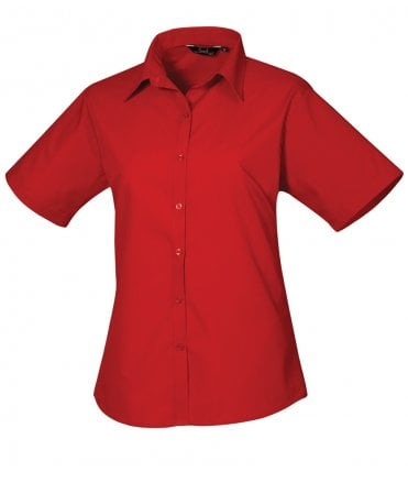Premier Ladies Short Sleeve Poplin Blouse
