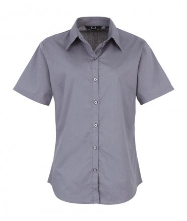 Premier Ladies Short Sleeve Poplin Blouse