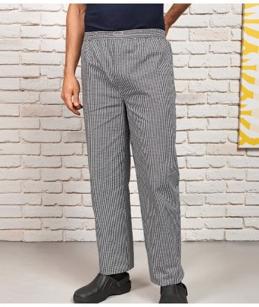 Premier Pull On Chef's Check Trousers