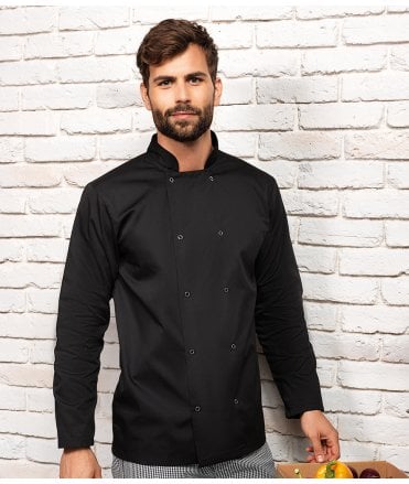 Unisex Long Sleeve Stud Front Chef's Jacket