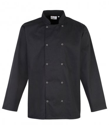 Unisex Long Sleeve Stud Front Chef's Jacket