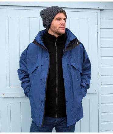 Result 3-in-1 Waterproof Zip and Clip Fleece Lined Jacket