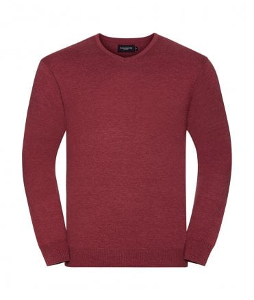 Russell Collection Cotton Acrylic V Neck Sweater