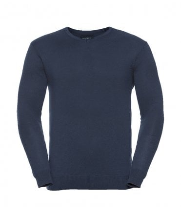 Russell Collection Cotton Acrylic V Neck Sweater