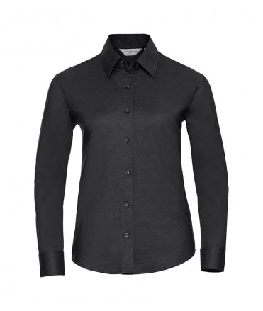 Russell Collection Ladies Long Sleeve Easy Care Oxford Shirt