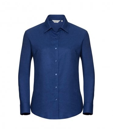 Russell Collection Ladies Long Sleeve Easy Care Oxford Shirt